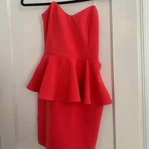 Red peplum dress
